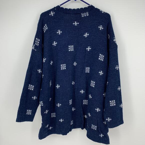 Adele Knitwear U.S.A. Vintage Christmas Snow Winter Scene Sweater Size L/XL - Picture 5 of 5